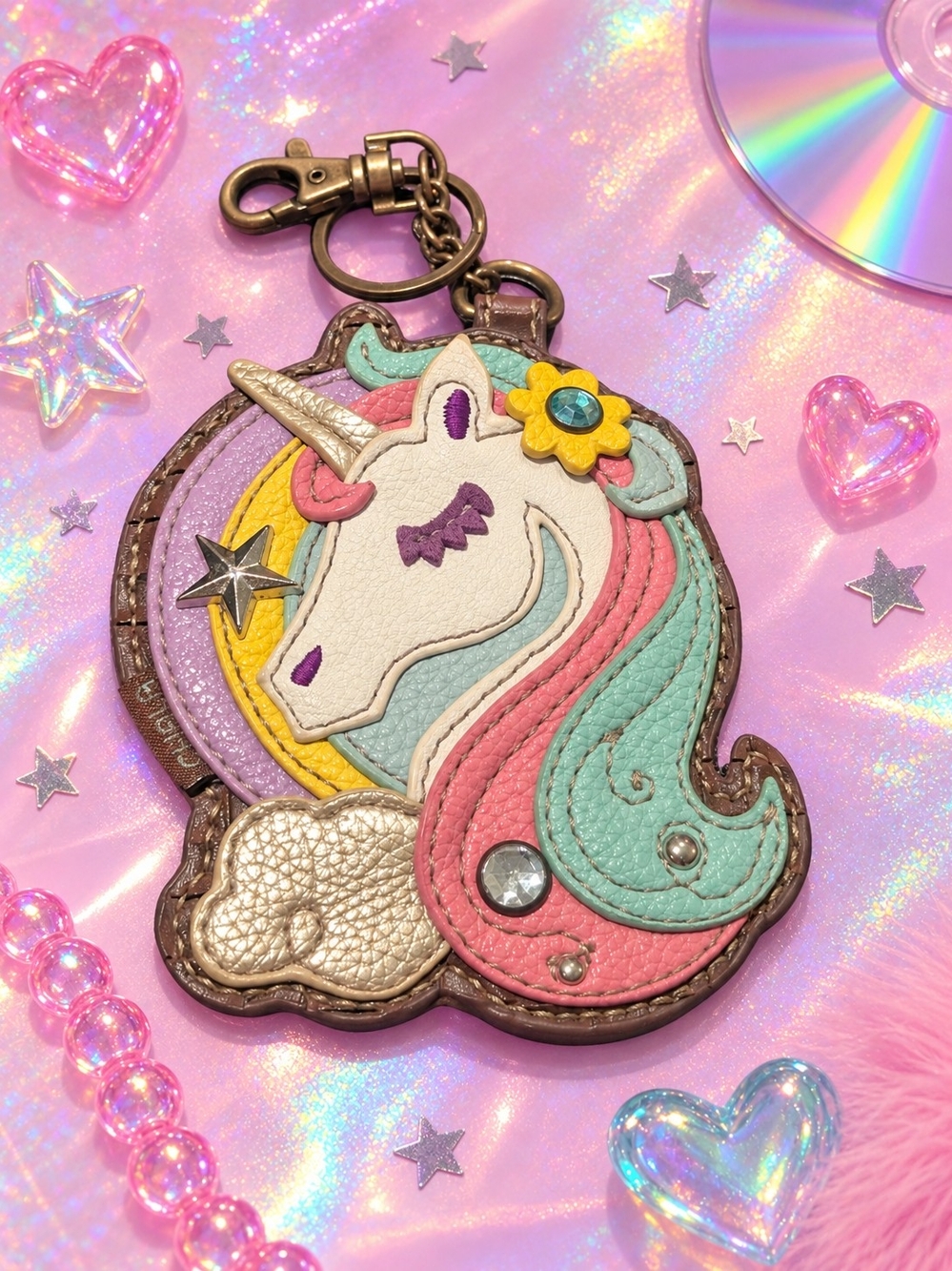 Unicorn Keychain Bag Charm - Pastel Pink, Mint & Purple